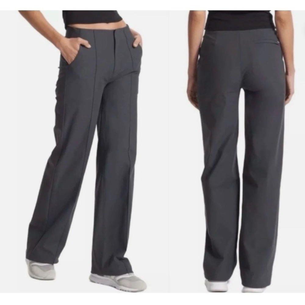Vuori‎ Meta Wide Leg Trousers Size M Charcoal Grey Mid Rise VW4035 Performance